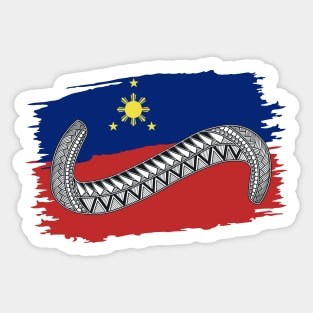 Philippine Flag Tribal line Art / Baybayin word HA Sticker